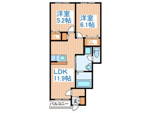 エスペランサ岩切の物件間取画像